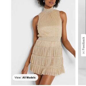Express Gold Shimmer Dress
